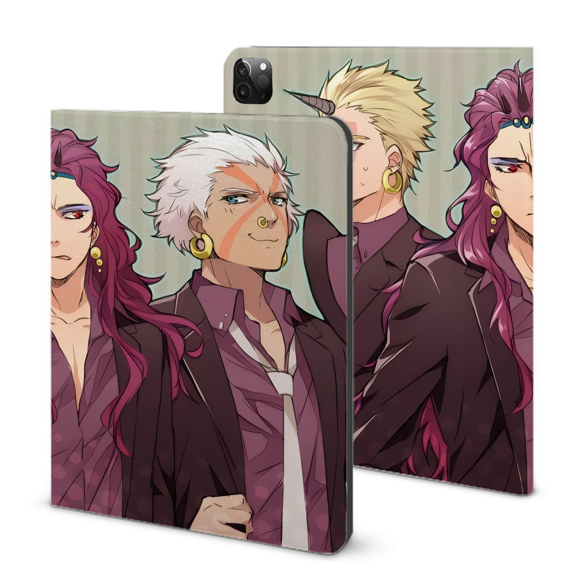 （画像用） ジョジョの奇妙な冒険 JoJo's Bizarre Adventure IPadケース ペンホルダー付き ブックスタイルデザイン